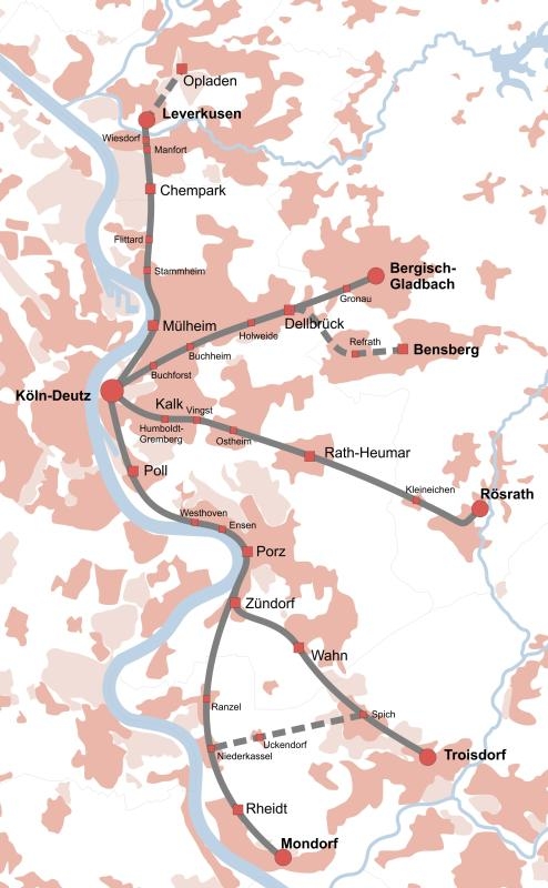 Plan für die neuen Rad-Pendler-Routen.