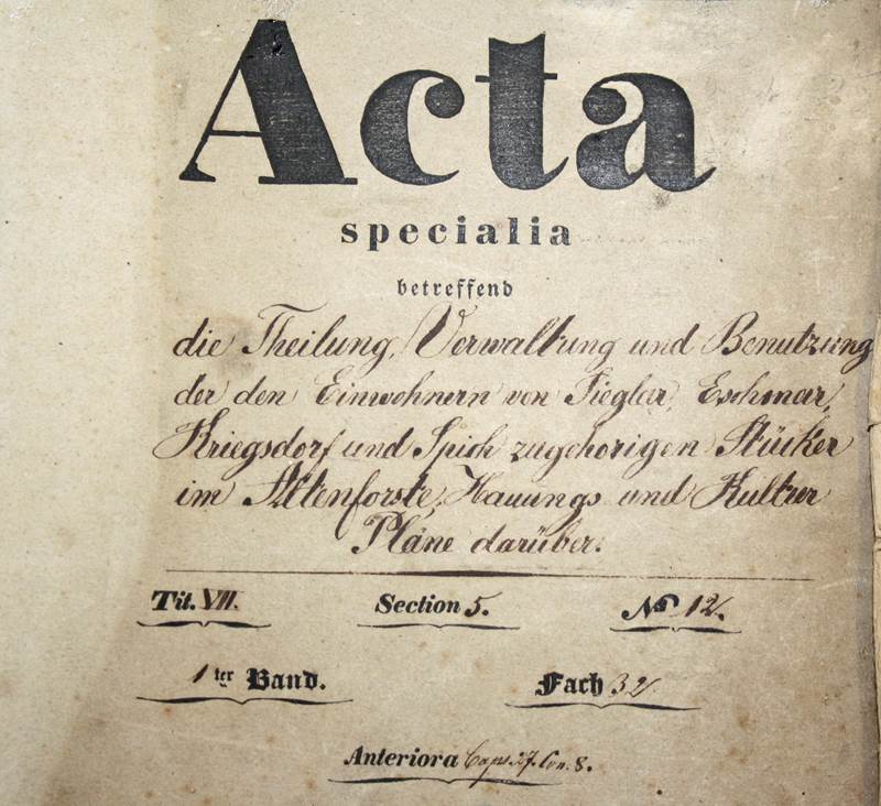 Eine Akte aus dem 19. Jahrhundert.