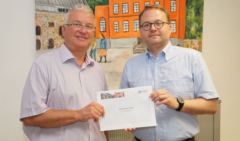 Bürgermeister Klaus-Werner Jablonski (links) und Wirtschaftsförderer Thomas Zacharias.