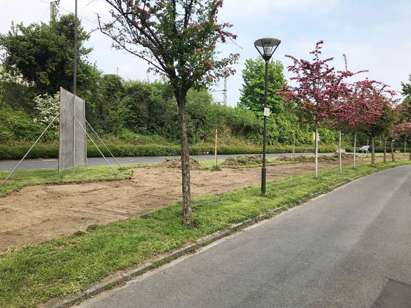 In der Verdiallee wurde die Fläche kürzlich vorbereitet.