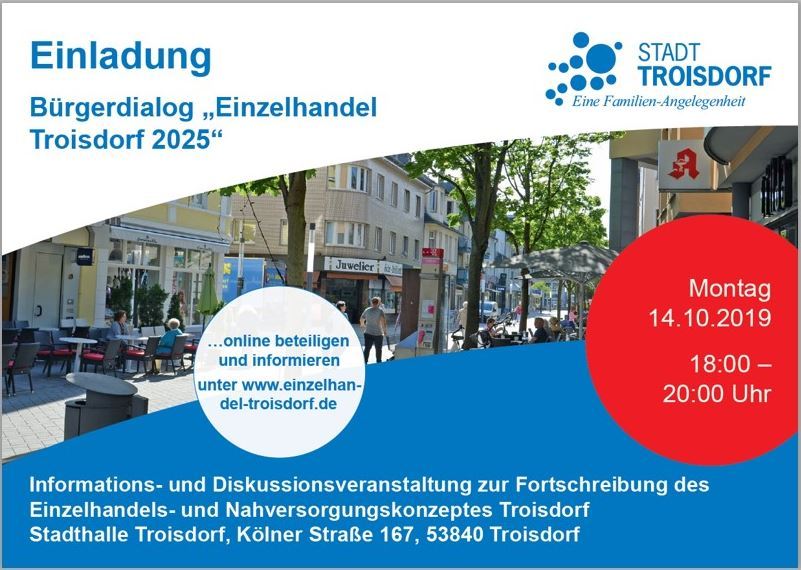 Einladung zum Bürgerdialog „Einzelhandel Troisdorf 2025“