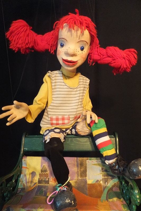 Pippi Langstrumpf als Marionette des Wodo Puppenspiels.