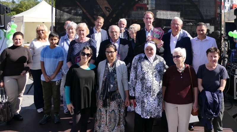 Träger des Heimatpreises mit Bürgermeister Klaus-Werner Jablonski.