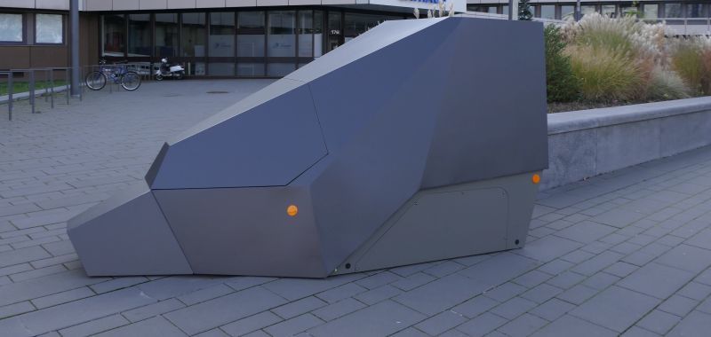 Mobiler Blitzer der Stadt.