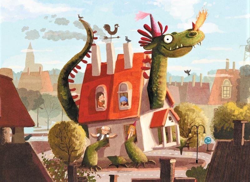 Ein Drachen im Haus. Buchcover des Verlags Fischer/Sauerländer.