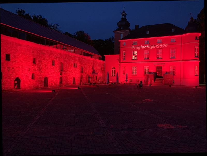 Die Burg Wissem wurde außergewöhnlich beleuchtet.