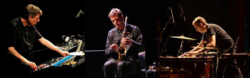 Das Trio SIN-3 mit v.l. Thomas Lehn, Georg Wissel und Burkhard Beins.