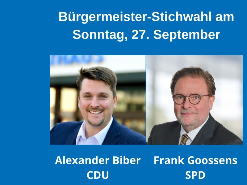 Die Kandidaten für die Stichwahl: Alexander Biber und Frank Goossens.