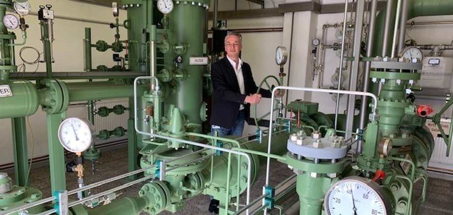 Gas Übernahmestation mit Projektleiter Alexander Drechsler