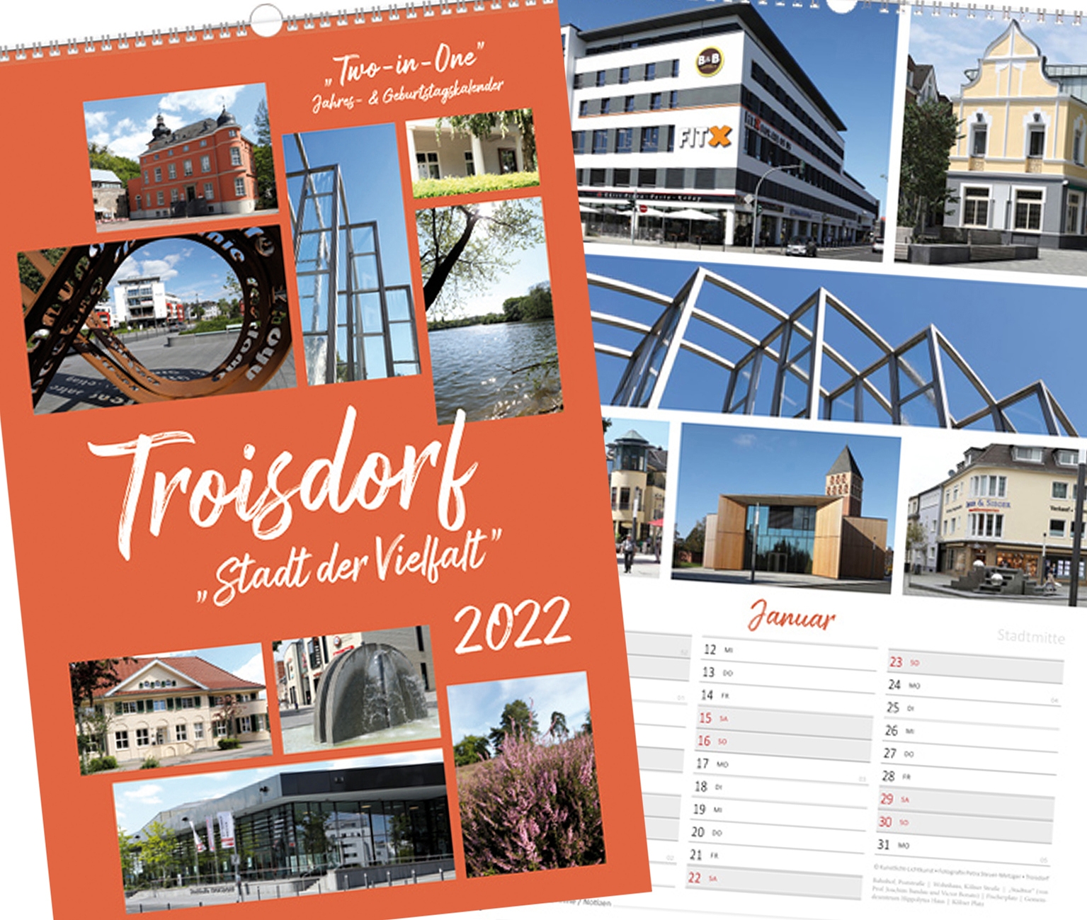 Der Kalender zeigt Troisdorf als Stadt der Vielfalt