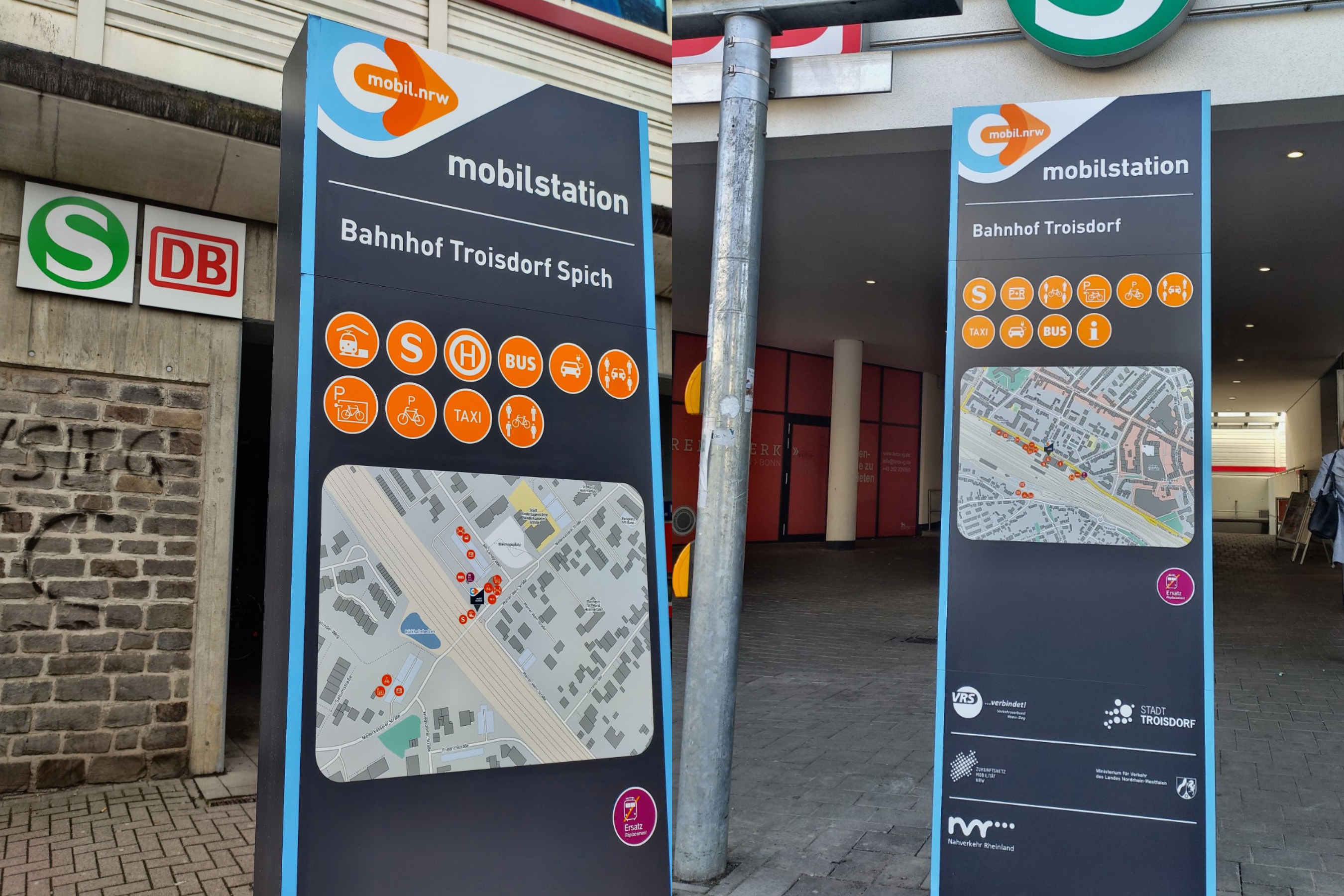 Die Mobilstationen an den Bahnhöfen Spich und in Troisdorf-Mitte