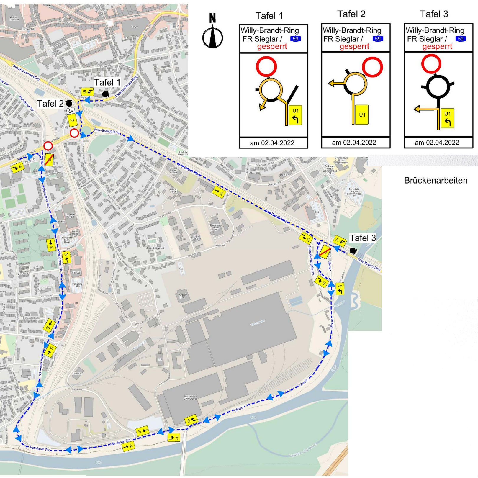 Plan Umleitung Willy-Brandt-Ring