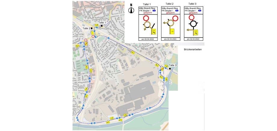 Plan Umleitung Willy-Brandt-Ring