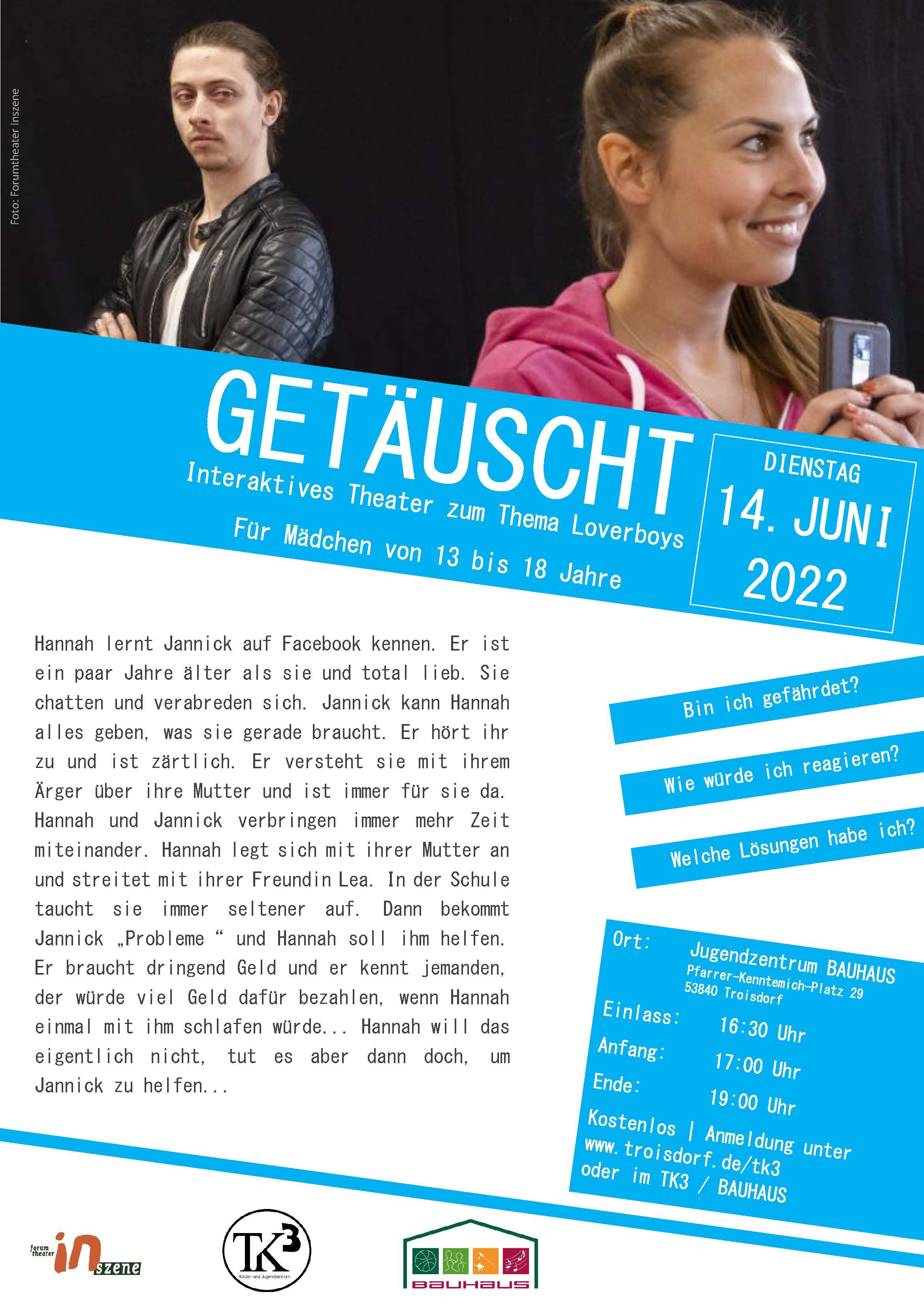 Plakat zum Theaterstück "getäuscht"