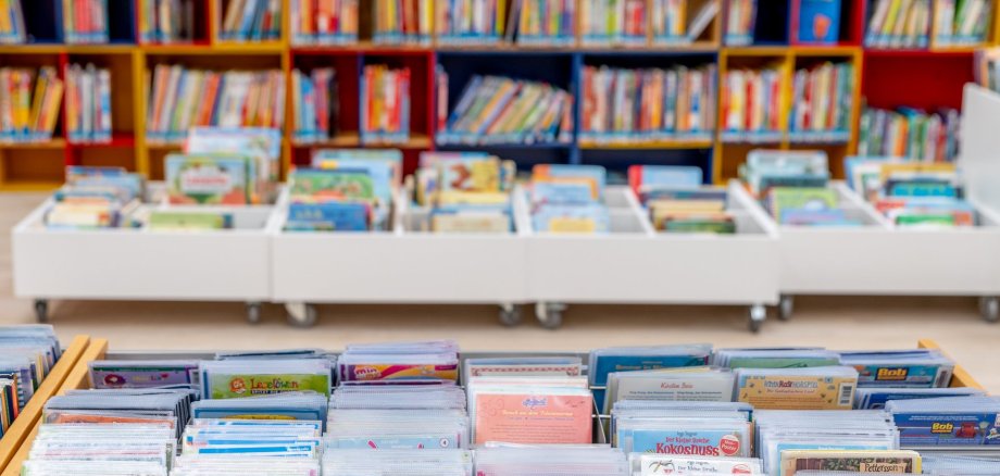 Medien in der Stadtbibliothek, Foto: Frank Baquet