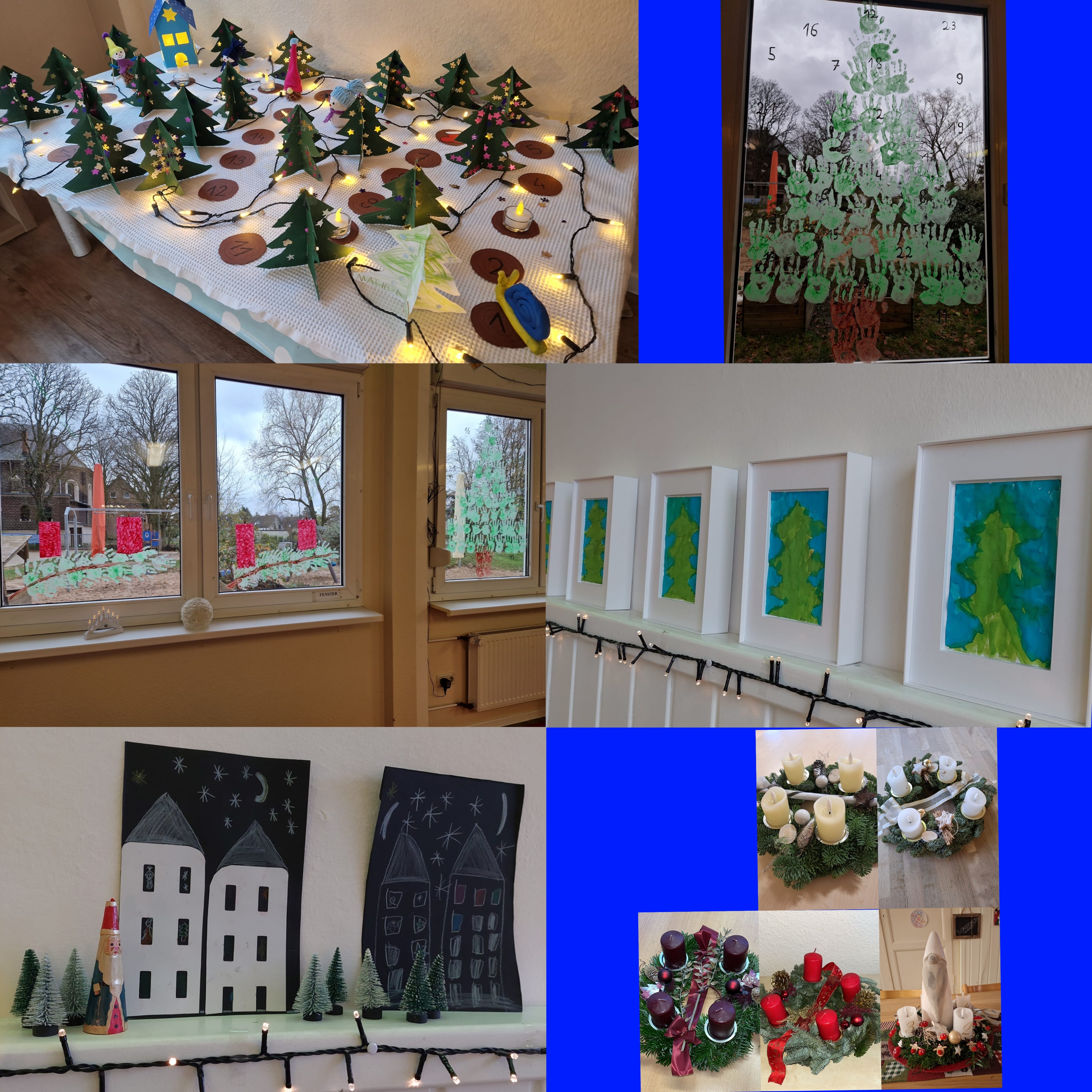 Collage zeigt Adventsschmuck der Kita Reichensteinstraße