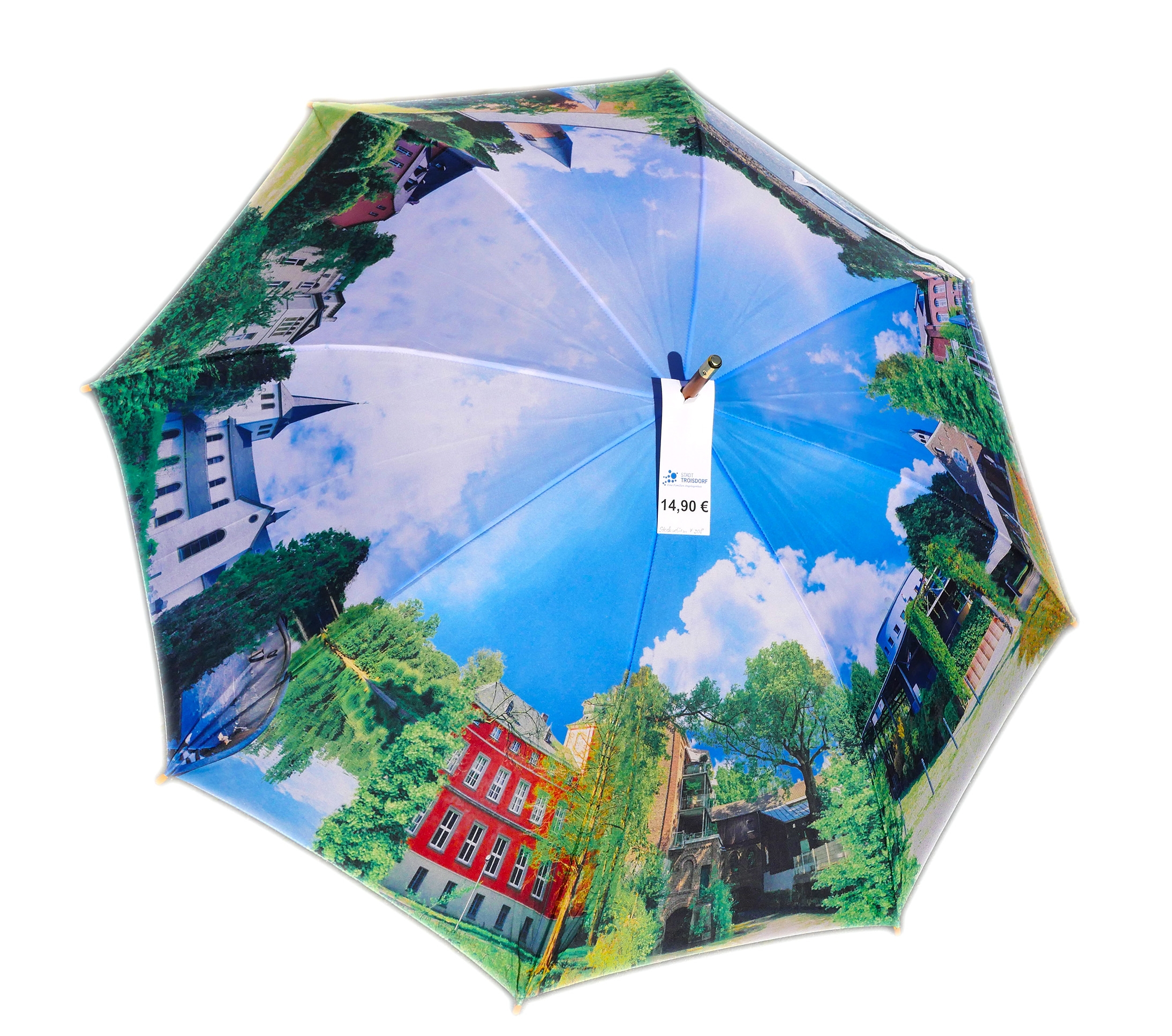 Schirm mit Troisdorf-Motiven