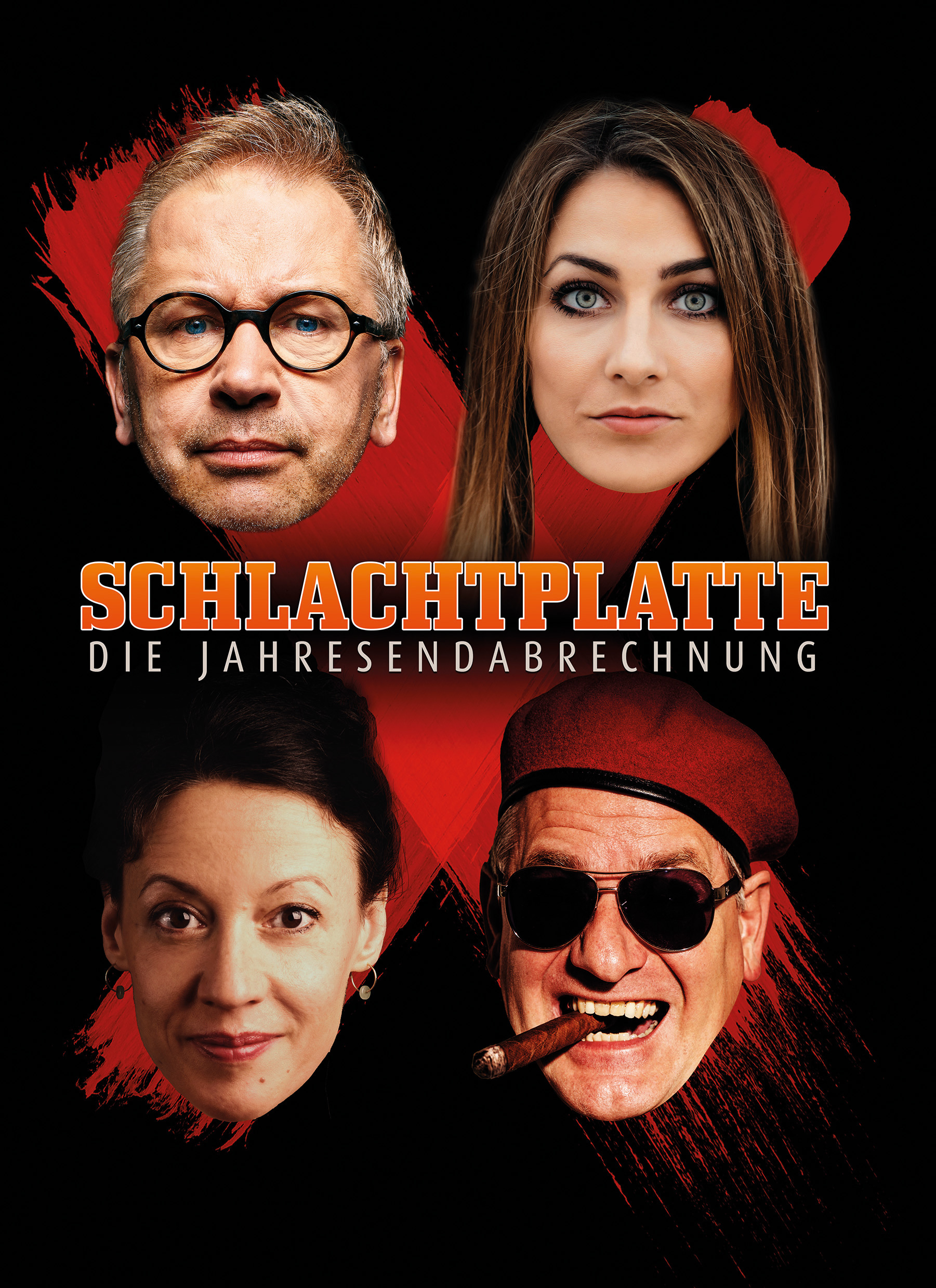 Vier Köpfe, zwe Männer, zwei Frauen in einer Collage