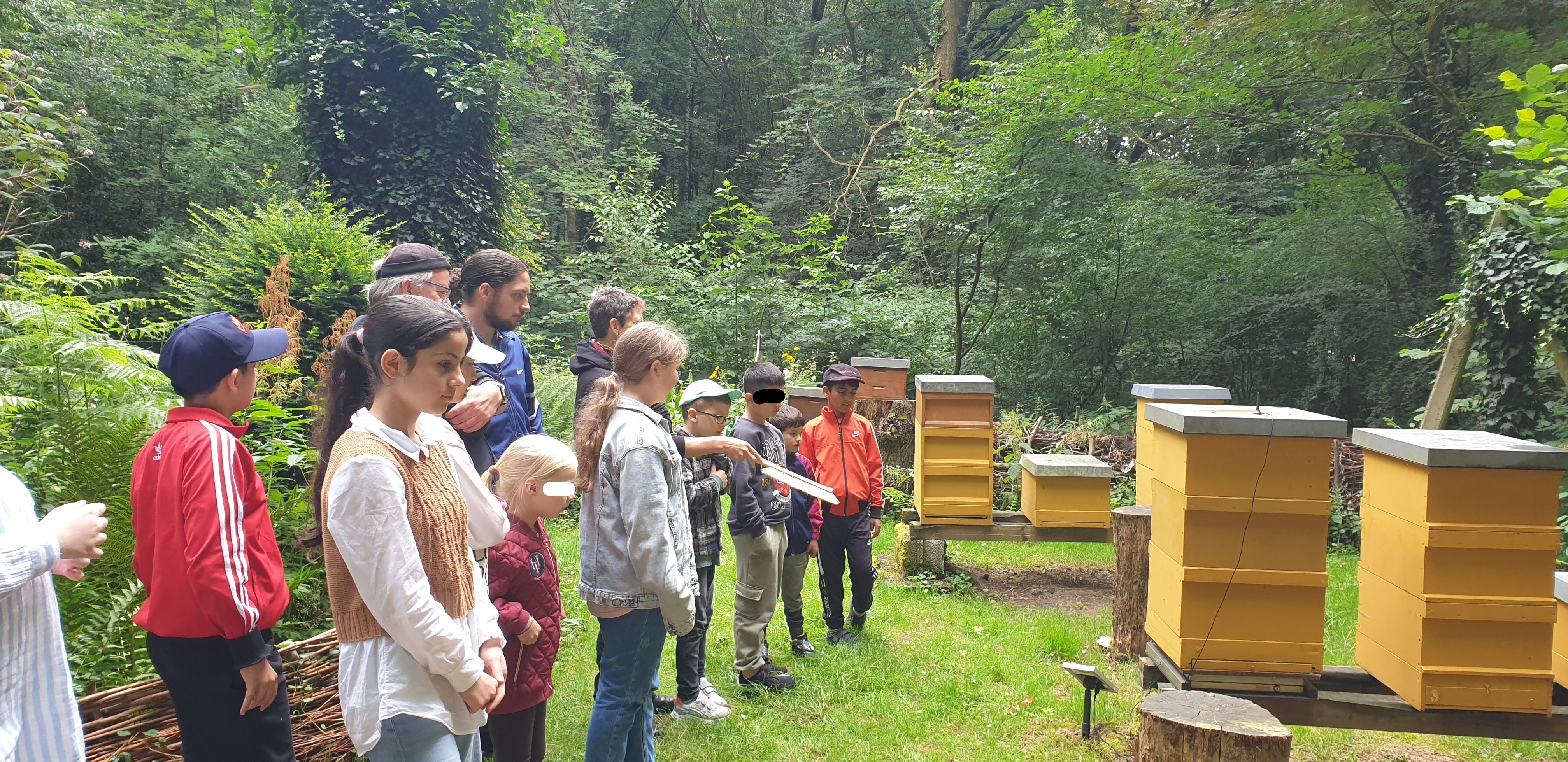 Kinder am Lehrbienenstand