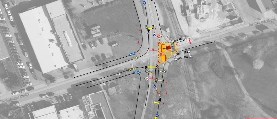 Ab 20.11.2023 ist in Troisdorf-Oberlar auf der Bonner Straße der Abzweig zur Straße Auf dem Schellerod gesperrt. Den Verkehr auf der Bonner Straße regelt eine Baustellenampel.