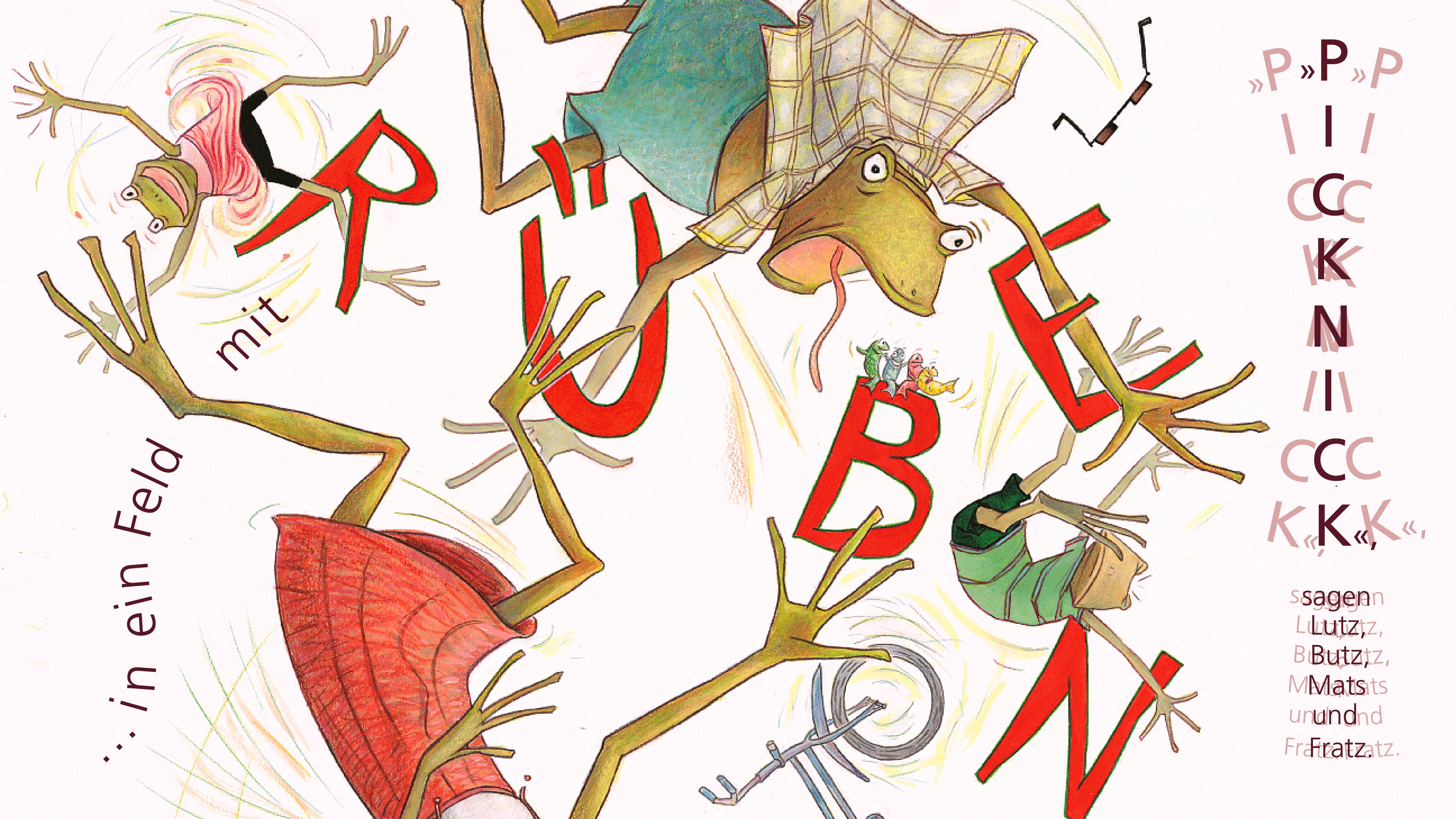 Vier fallende Frösche