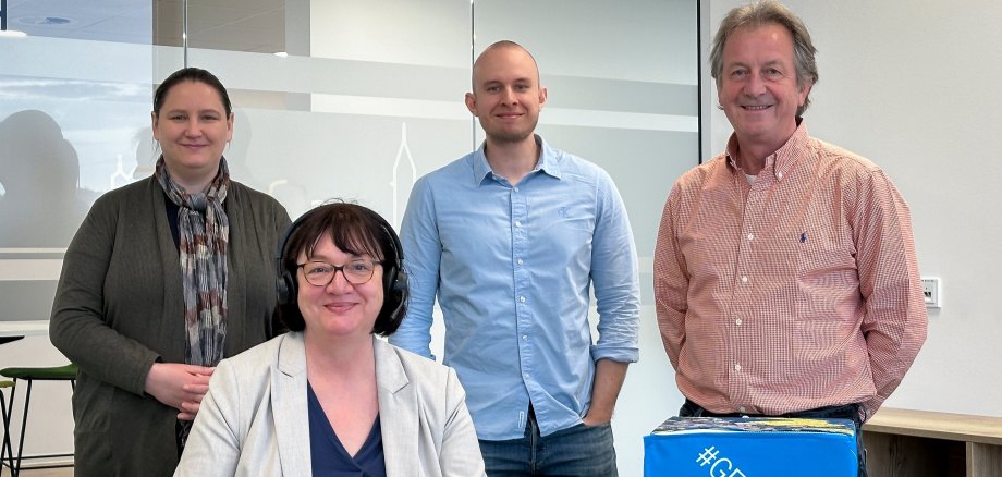 Sebastian Glees Projektleiter Stabsstelle Digitalisierung, Reiner Stedtnitz, Heike Brandt und Alexandra Eilers vom Jugendbüro für Ausbildung und Beruf