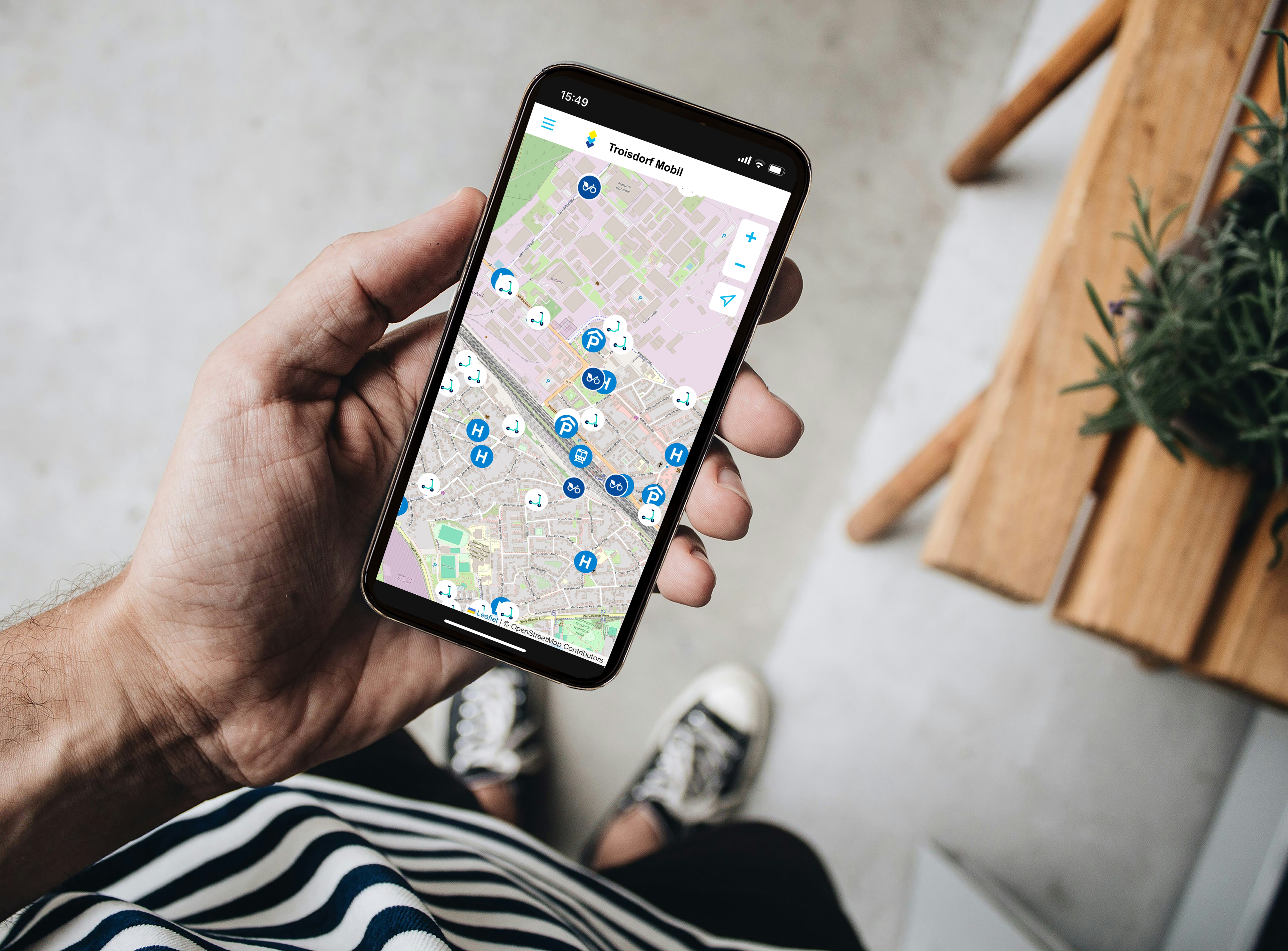 Eine Karte auf einem Smartphone