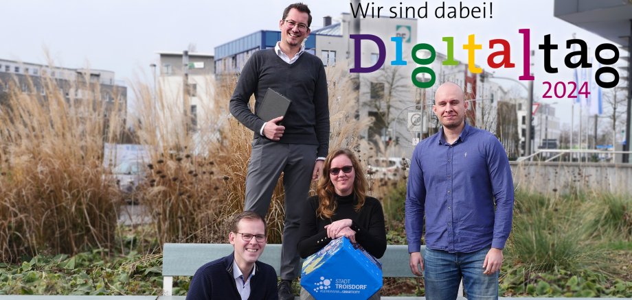 Digitalisierungsbeauftragter Fabian Wagner (1. v.l.) und sein Team beraten gerne zur Gestaltung möglicher Digitaltag-Programmpunkte.