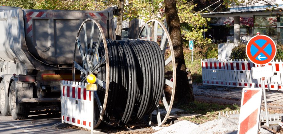 Baustelle, Verlegung von Kabel