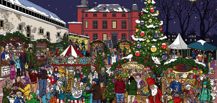 Illustration des Weihnachtsmarktes
