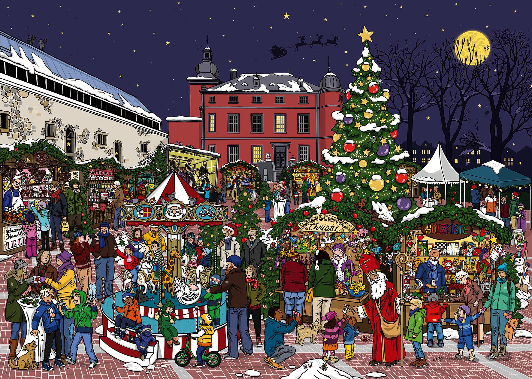 Illustration des Weihnachtsmarktes