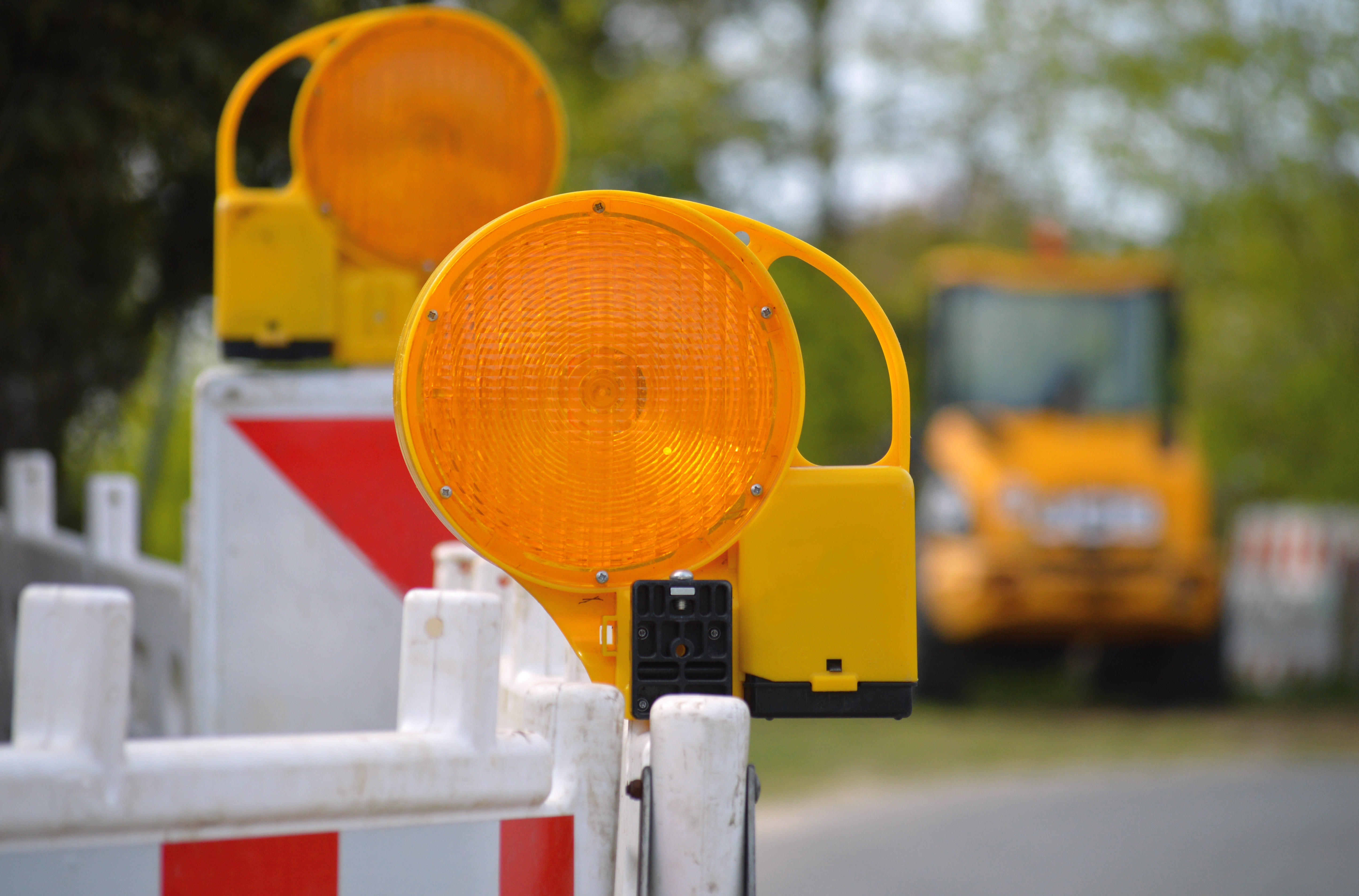 Warnlichter für Straßenarbeiten