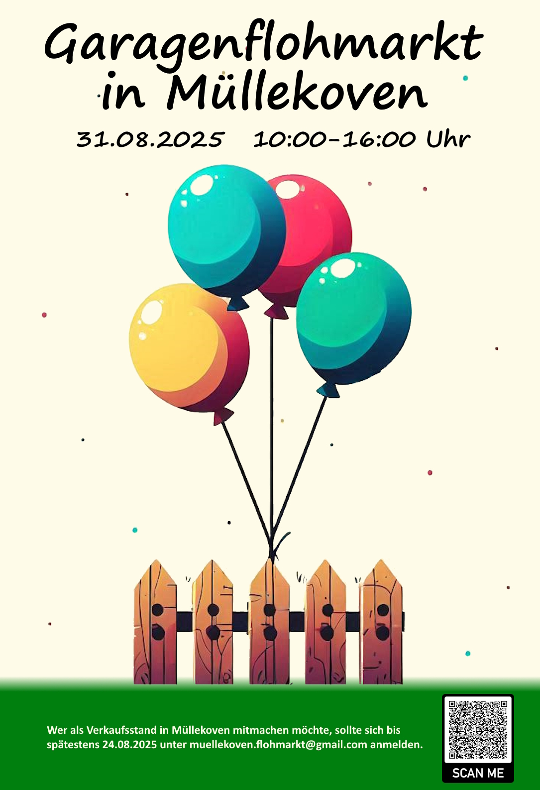 Plakat zum Garagenflohmarkt Müllekoven