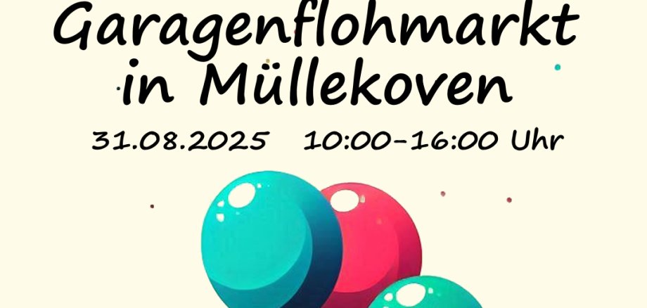 Plakat zum Garagenflohmarkt Müllekoven