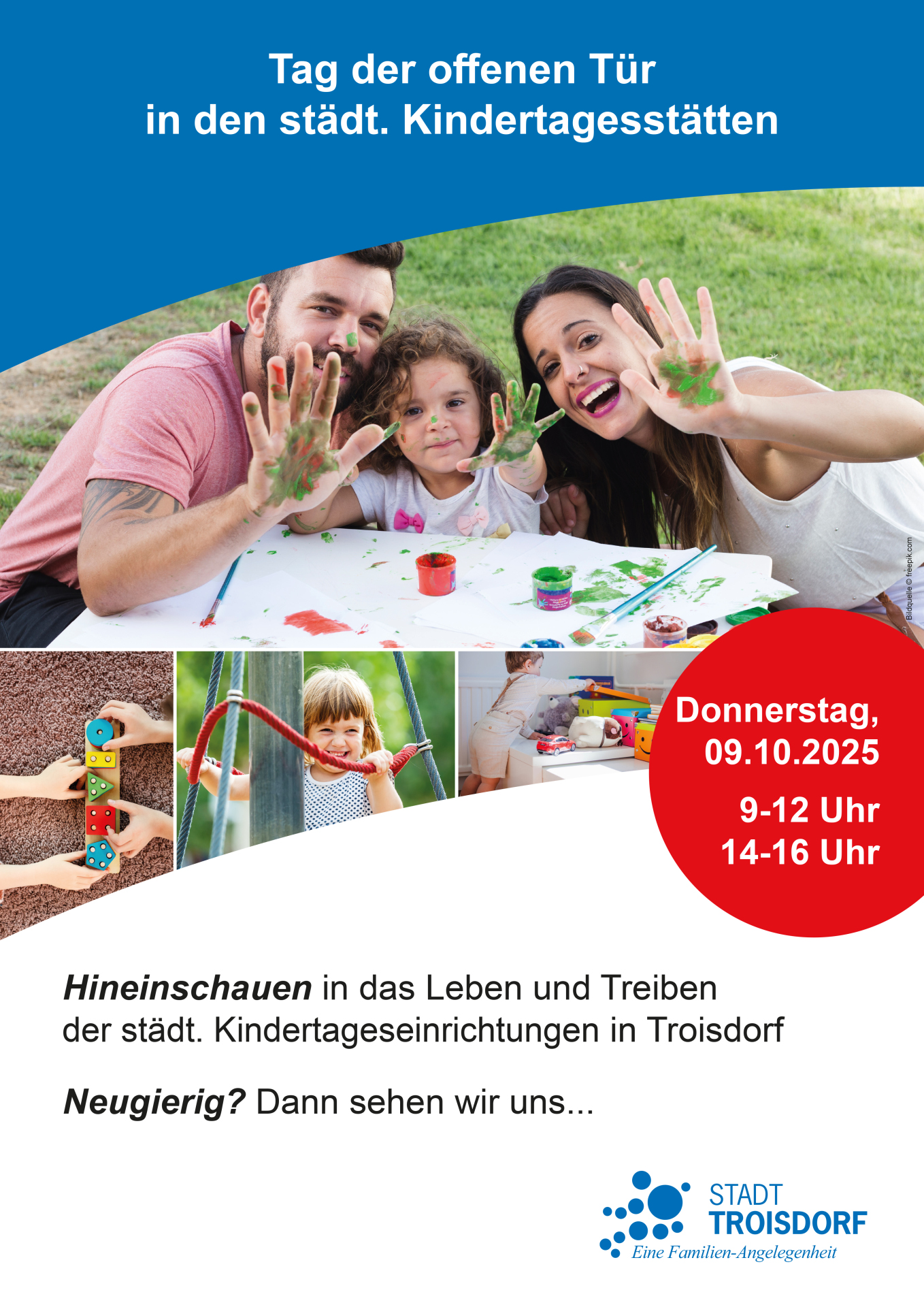 Plakat des Tages der offenen Tür der Kitas