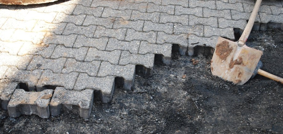 Gehweg-Baustelle