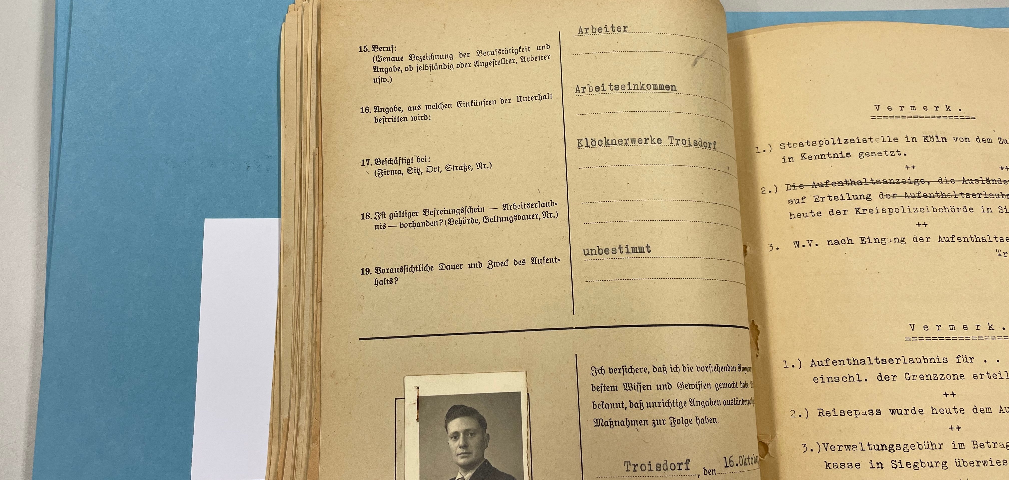 Beispielhafte Akte Stadtarchiv Troisdorf