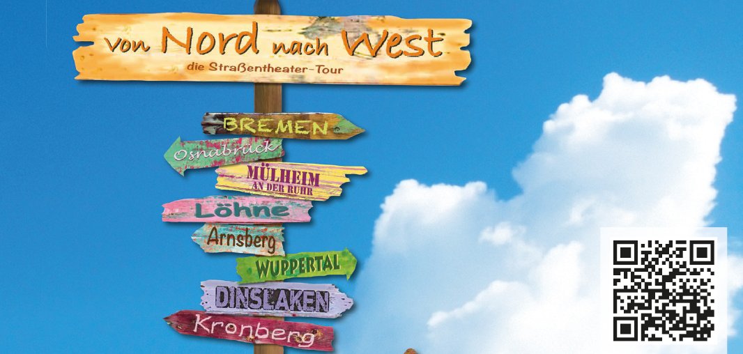 Plakat Von Nord nach West, die Straßentheater-Tour