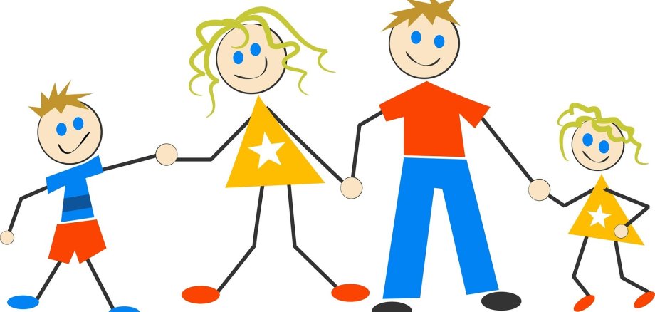 Strichmännchengrafik von einer Familie