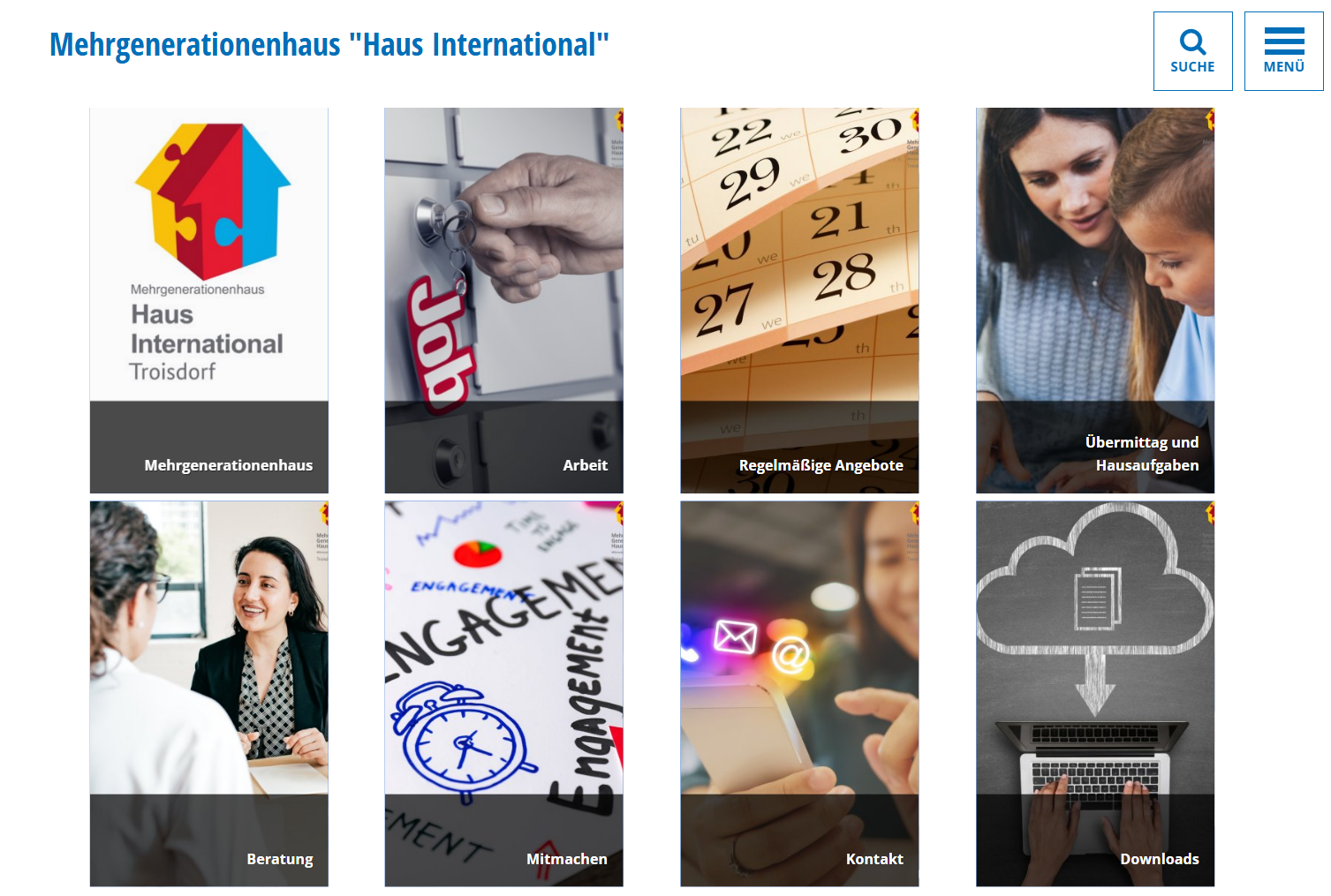 Screenshot der neuen Website