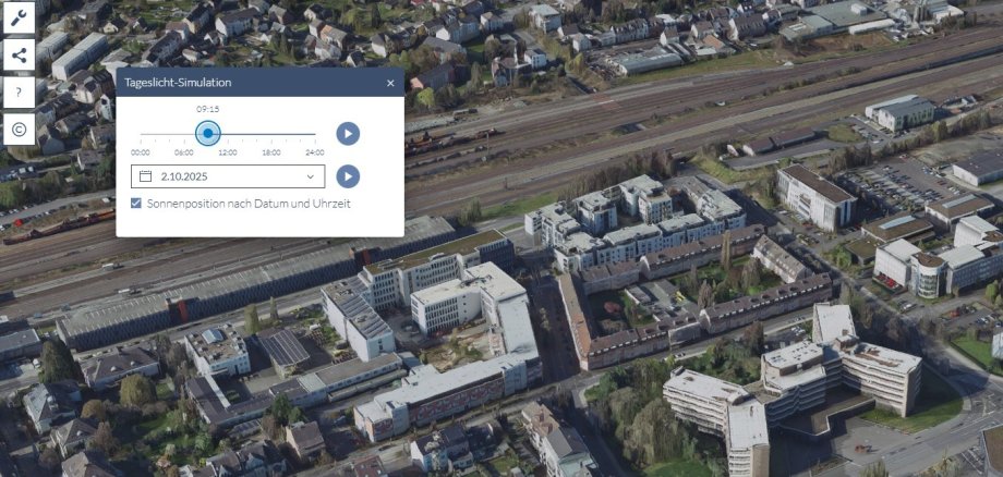 Troisdorf als 3D-Modell mit hilfreichen Funktionen