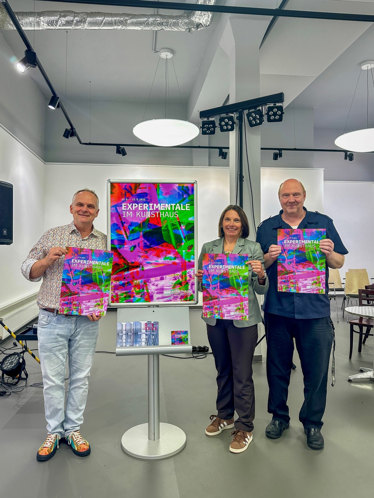 v.l. Kulturamtsleiter Rainer Land, 1. Beigeordnete Tanja Gaspers, Leiter des Kunsthauses Frank Baquet