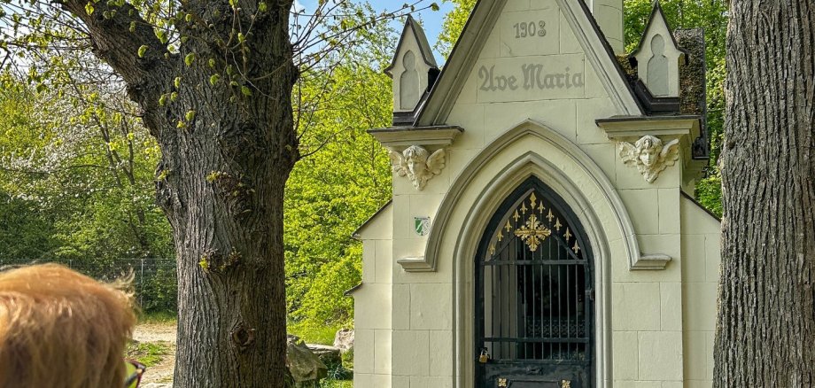 Zu sehen ist das Antoniuskreuz mit Fernblick