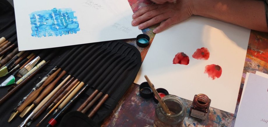 Stifte und Malunterlagen