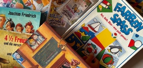 Zu sehen sind mehrere bunte Kinderbücher