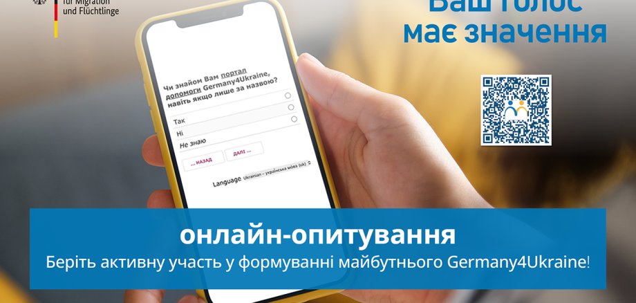 symbolbild zur Umfrage mit ukrainischer Aufschrift