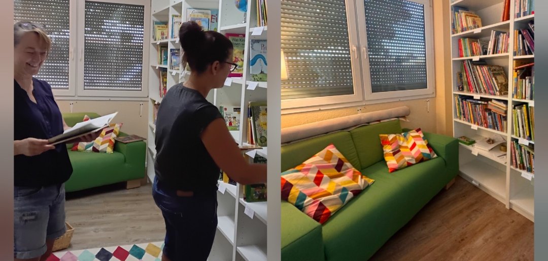 Fotocollage Einrichtung Bibliothek