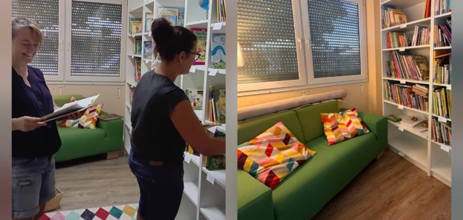 Fotocollage Einrichtung Bibliothek