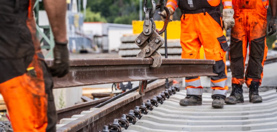 Arbeiten an Bahngleisen