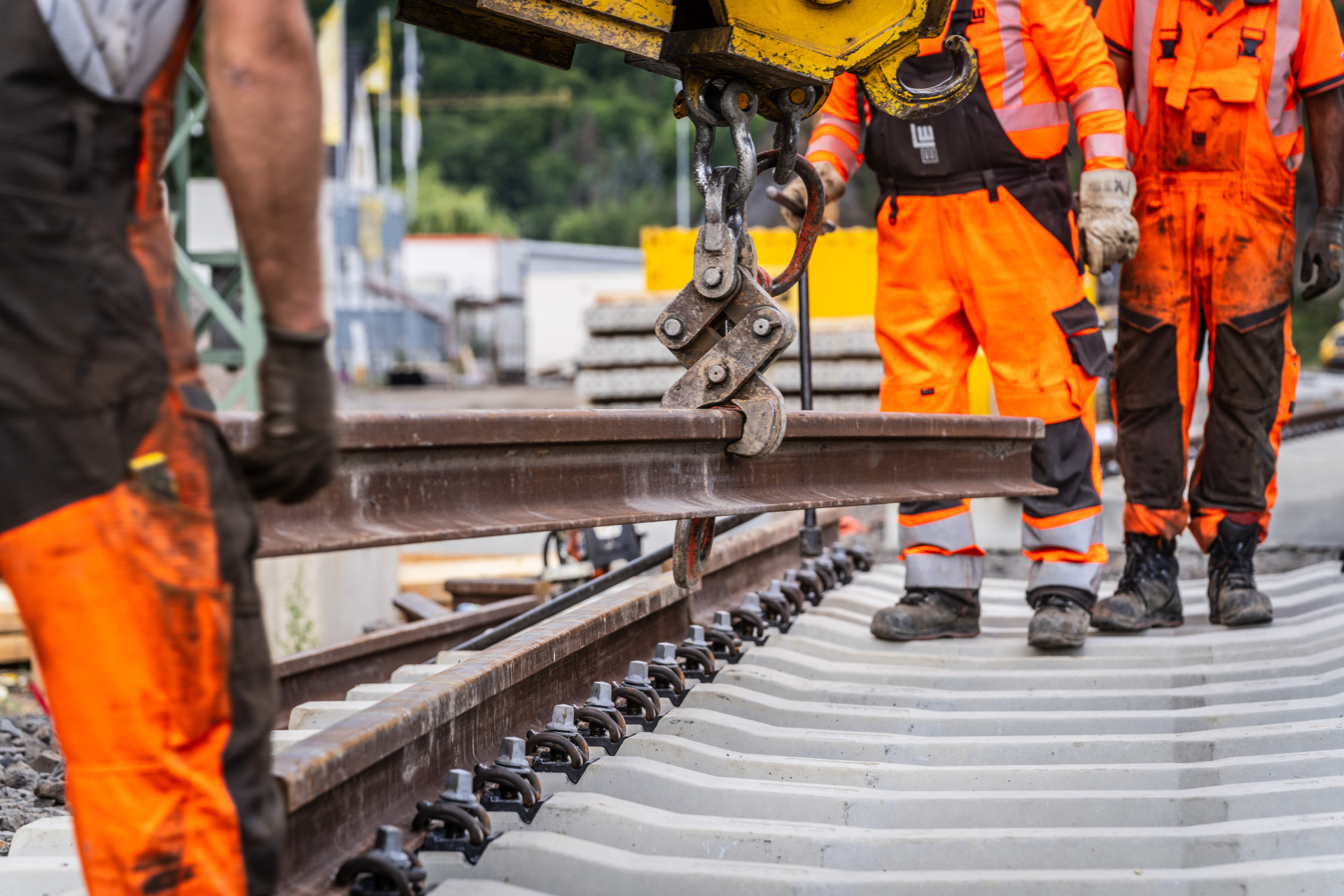 Arbeiten an Bahngleisen